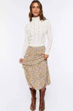Cable Knit Turtleneck Sweater