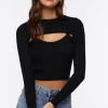 Cable-Knit Combo Top