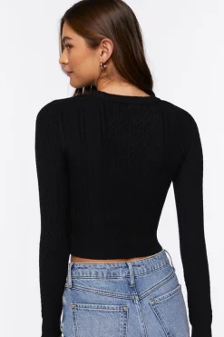 Cable-Knit Combo Top