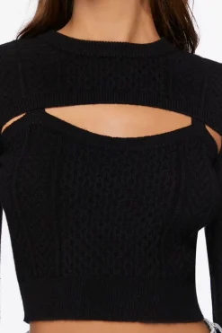 Cable-Knit Combo Top