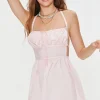 Caged-Back Halter Mini Dress