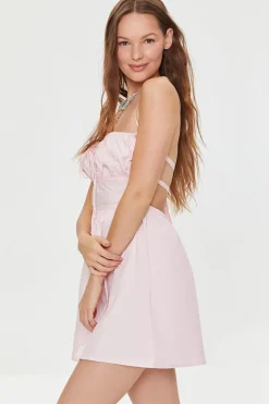 Caged-Back Halter Mini Dress