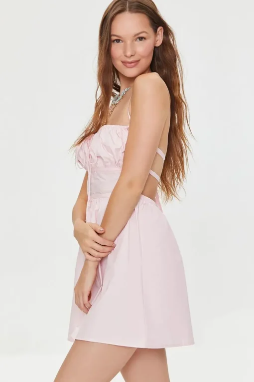 Caged-Back Halter Mini Dress