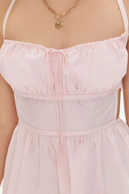 Caged-Back Halter Mini Dress