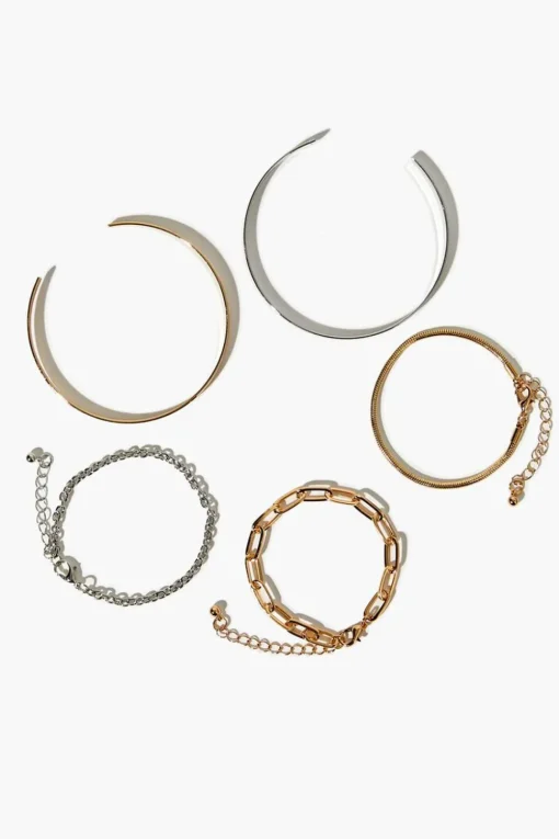 Chain & Bangle Bracelet Set