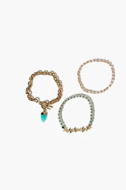 Chain & Beaded Bracelet Set
