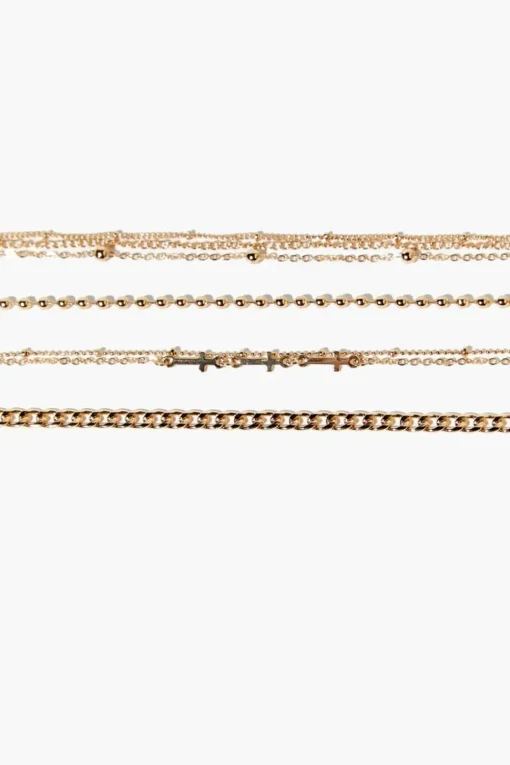 Chain & Cross Bracelet Set