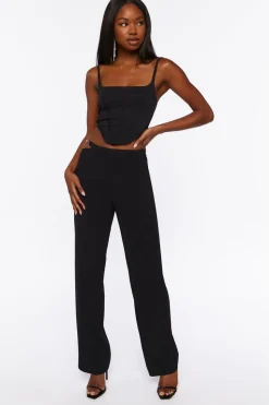 Chain Cutout Low-Rise Pants