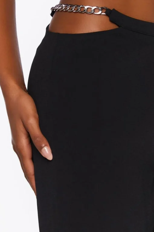 Chain Cutout Low-Rise Pants