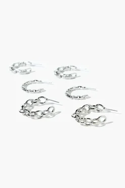 Chain Hoop Earring Set