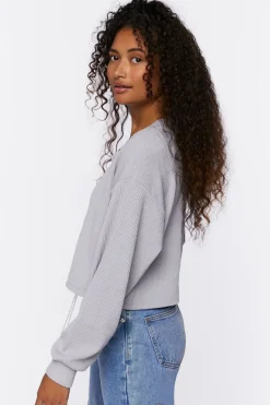 Chain Lace-Up Eyelet Crop Top