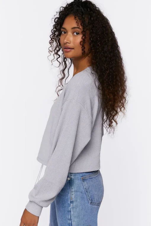 Chain Lace-Up Eyelet Crop Top