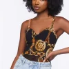 Chain Print Mesh Bodysuit