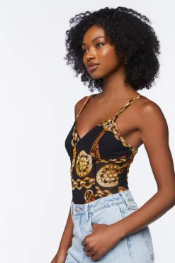 Chain Print Mesh Bodysuit