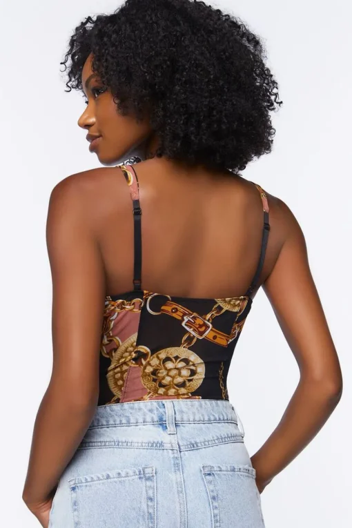 Chain Print Mesh Bodysuit