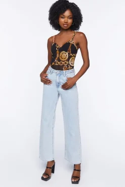 Chain Print Mesh Bodysuit