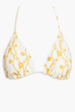 Chain Print Triangle Bikini Top