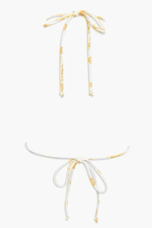 Chain Print Triangle Bikini Top