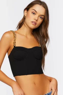 Chain-Strap Bustier Cami