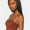Chain-Strap Bustier Crop Top