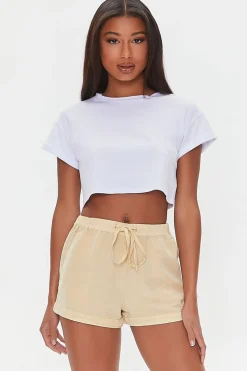 Chambray Drawstring Shorts