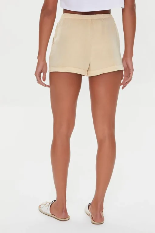 Chambray Drawstring Shorts
