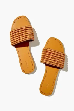 Channel-Stitch Flap Sandals