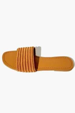 Channel-Stitch Flap Sandals