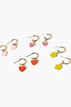 Charm Hoop Earring Set