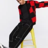 Checkered Cardigan Sweater