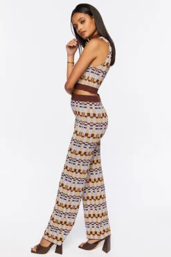 Checkered Crop Top & Pants Set