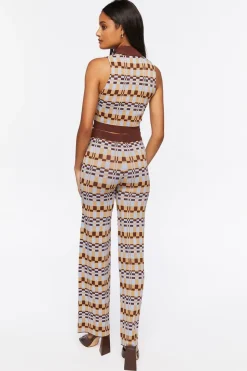 Checkered Crop Top & Pants Set