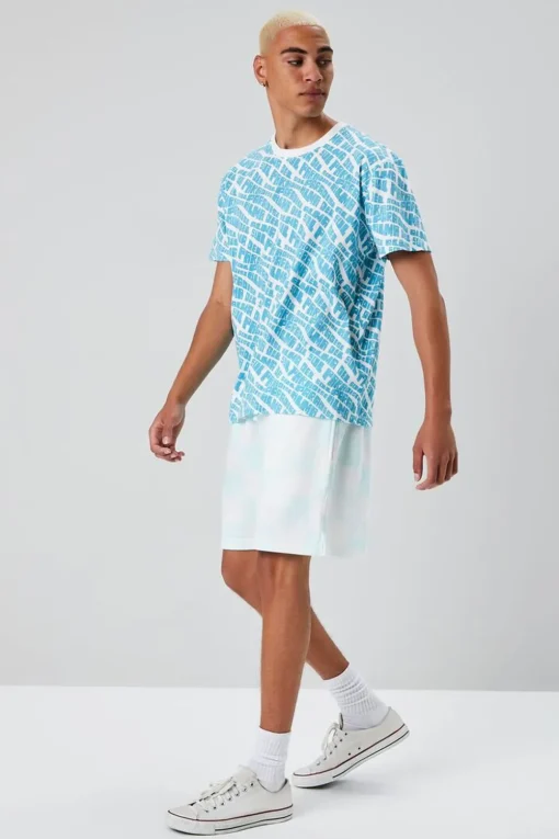 Checkered Drawstring Sweatshorts