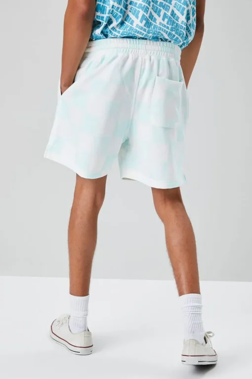 Checkered Drawstring Sweatshorts