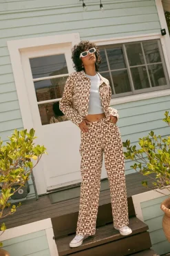 Checkered Floral 90S-Fit Jeans