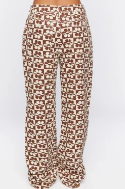 Checkered Floral 90S-Fit Jeans