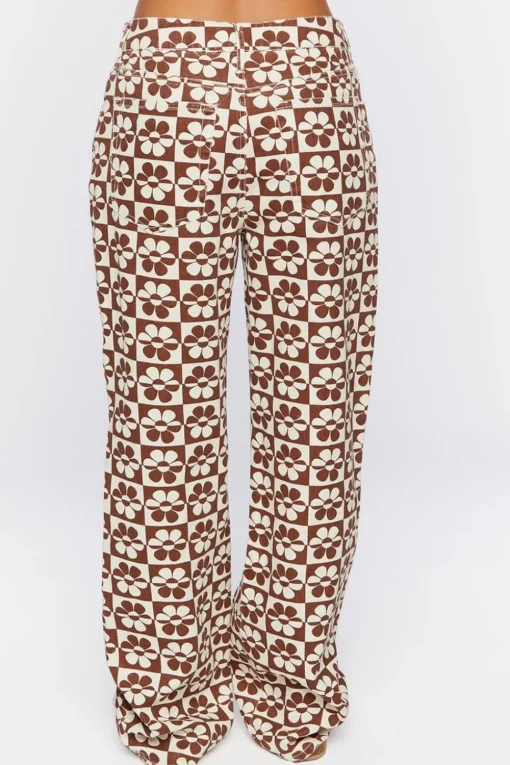 Checkered Floral 90S-Fit Jeans