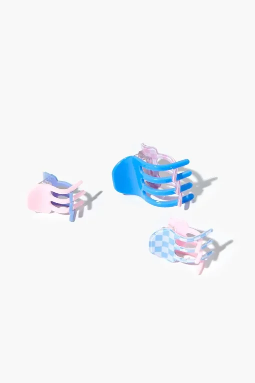 Checkered Hair Claw Clip Set