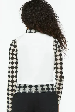 Checkered Print & Cloud Graphic Combo Tee