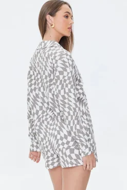 Checkered Print Shirt & Shorts Set