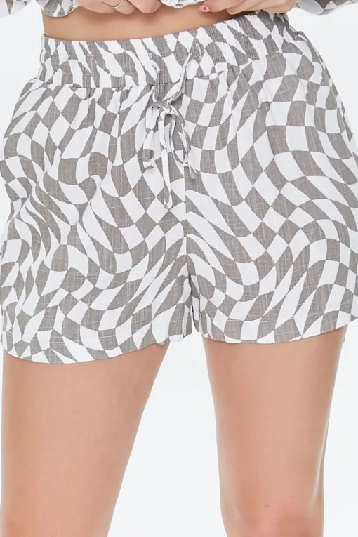 Checkered Print Shirt & Shorts Set