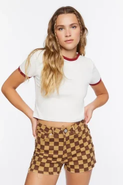 Checkered Print Shorts