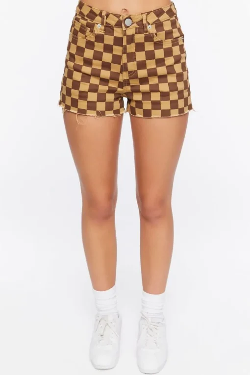 Checkered Print Shorts