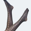 Checkered Semi-Sheer Tights