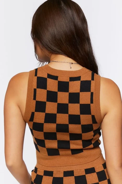 Checkered Sweater Vest
