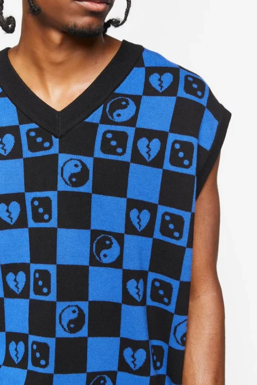 Checkered Yin Yang Sweater Vest