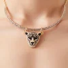 Cheetah Pendant Choker Necklace