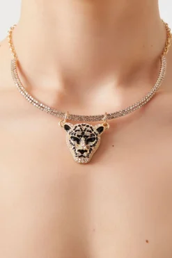 Cheetah Pendant Choker Necklace