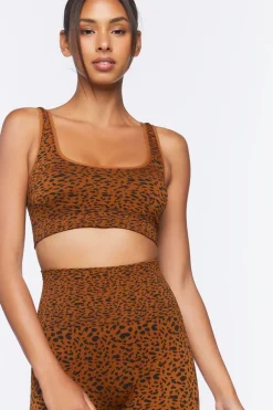 Cheetah Print Longline Sports Bra