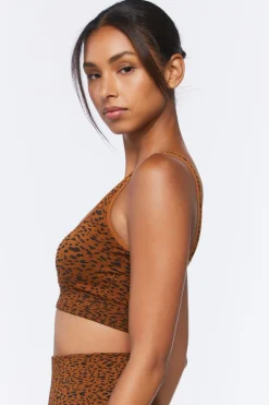 Cheetah Print Longline Sports Bra